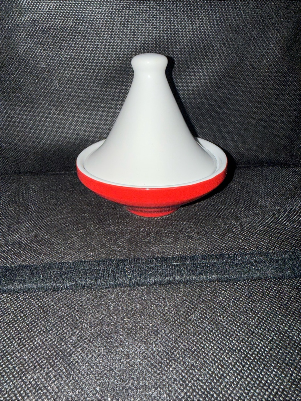 Pier 1 Imports White and Red Ceramic Tagine Accent Dish Tabletop #UBG